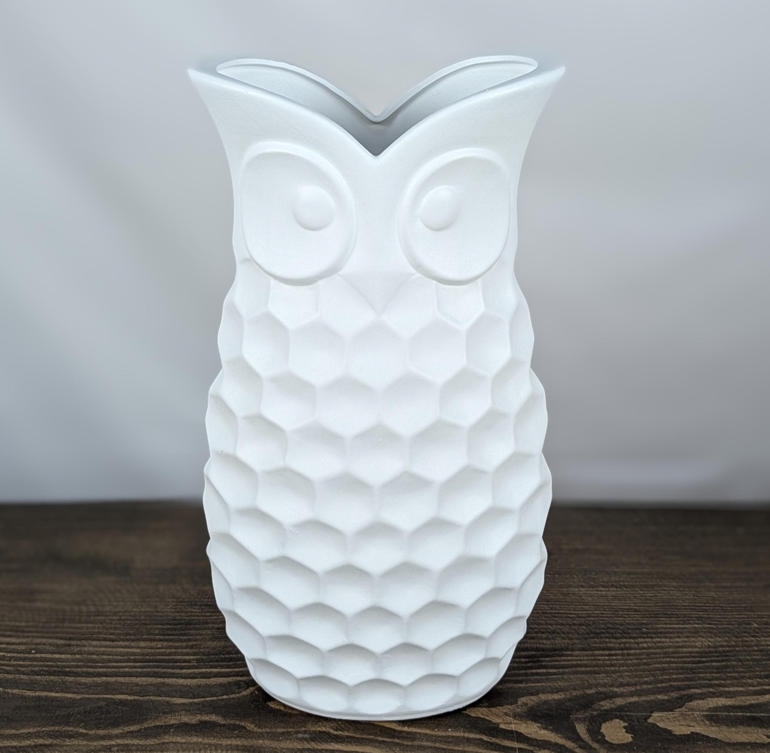 Ваза Nana ceramics Сова 38 см муар Білий