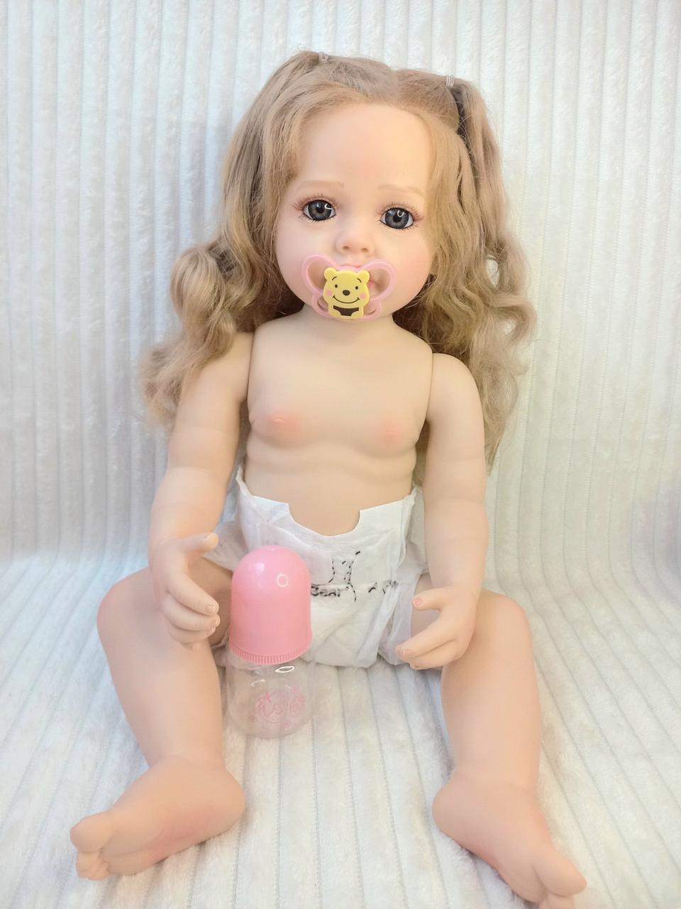 Кукла Reborn Алиса винил-силиконовая с соской/бутылочкой 55 см (1723677104) - фото 10 Кукла Reborn Алиса винил-силиконовая с соской/бутылочкой 55 см (1723677104) - фото 10