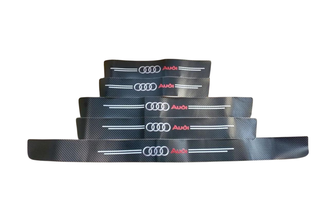 Пленка защитная накладка на пороги и бампер для Audi 5 шт. Черный карбон (2012181909)