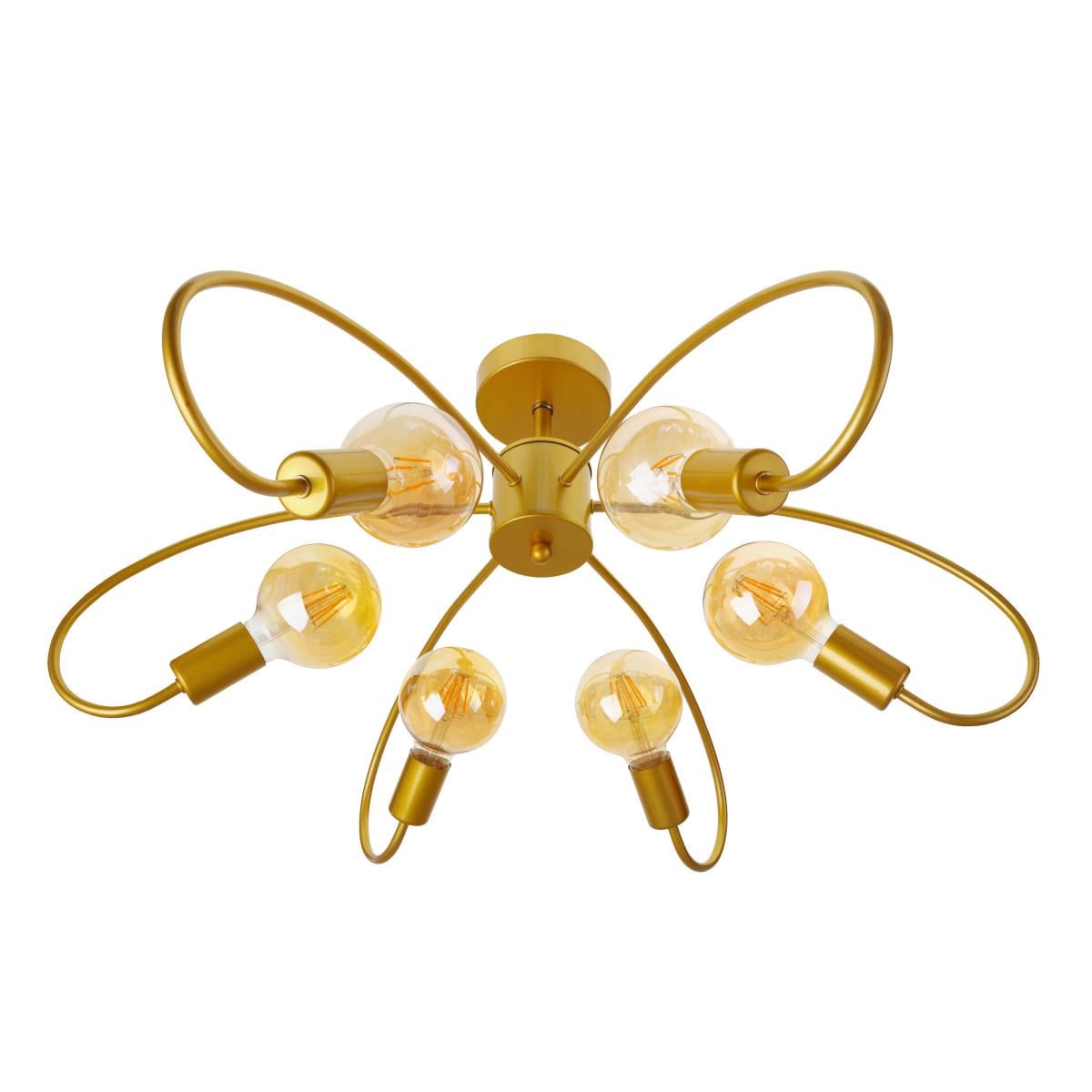 Люстра с золотистым покрытием на 6 лампочек лофт Brille BR-01 607C/6 E27 G