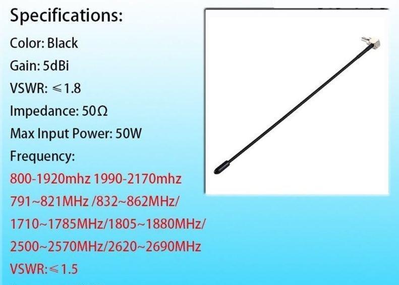 Антена всеспрямована Eightwood TS9 3G/4G LTE 5 дБ (ARS-N4) - фото 4