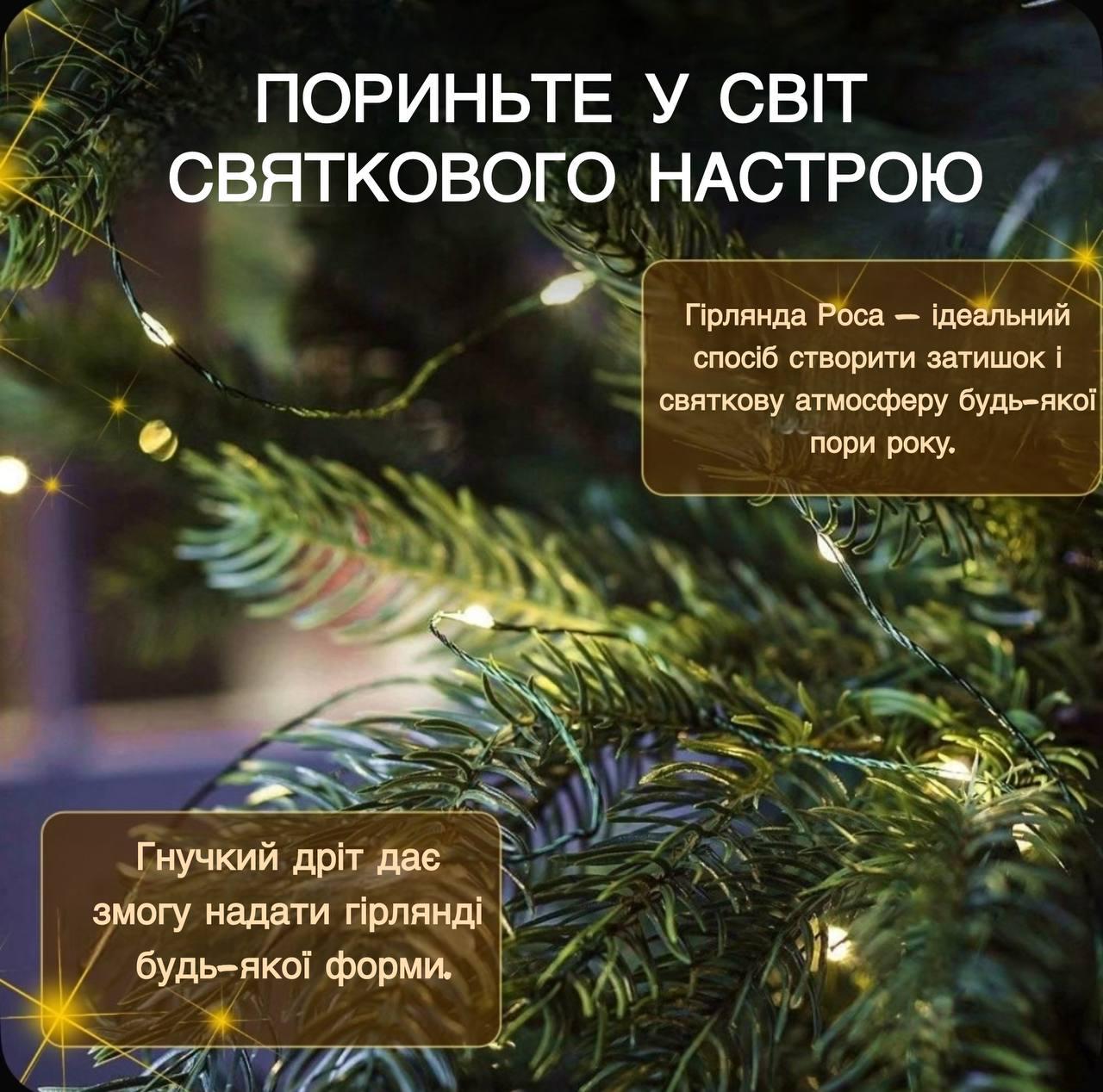 Гирлянда Роса капля от сети белый теплый 8 режимов с пультом управления 200 м Зеленый (1234) - фото 6 Гирлянда Роса капля от сети белый теплый 8 режимов с пультом управления 200 м Зеленый (1234) - фото 6