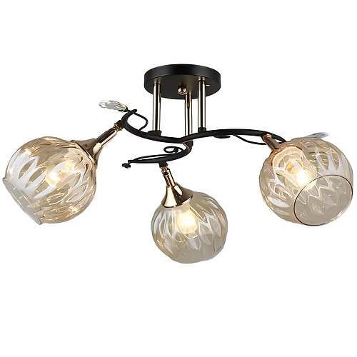 Люстра Svet на три поворотных плафона под лампы Е27 Золотой (SR-N5008/3 BK+FGD)