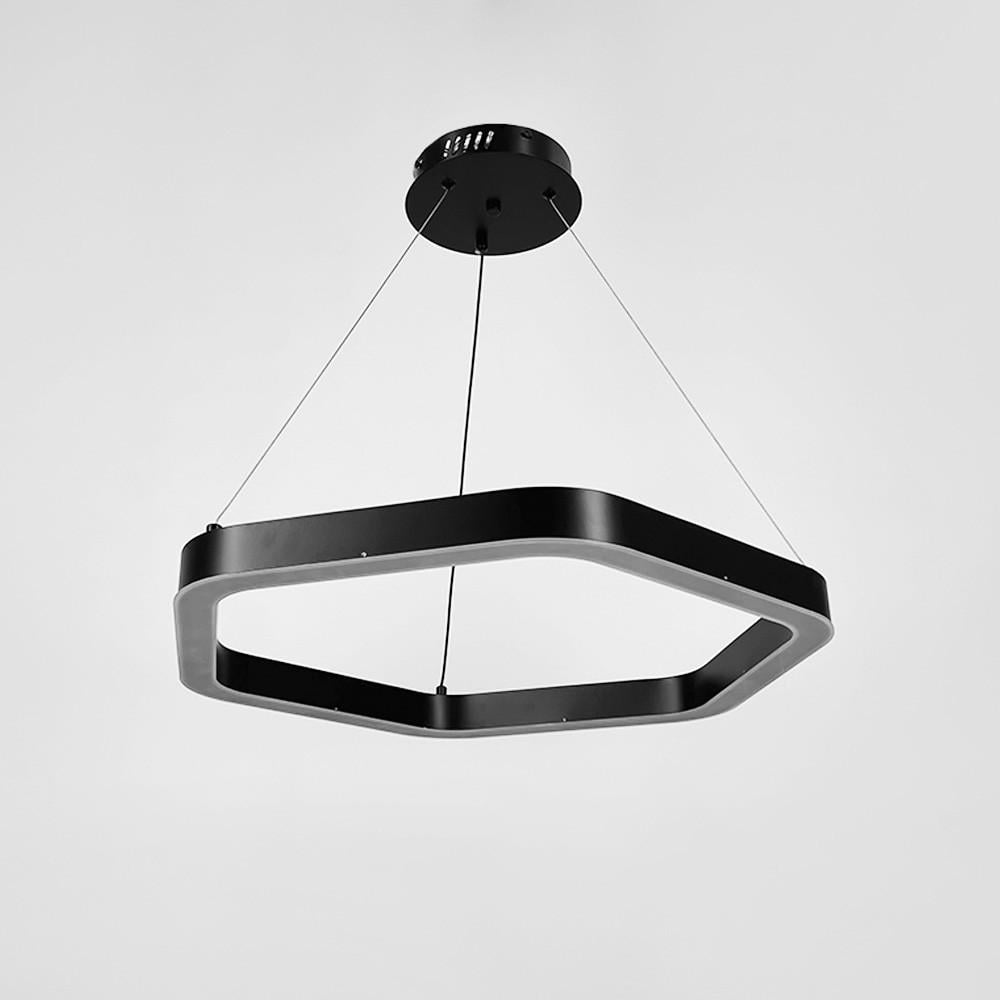 Люстра подвесная светодиодная в стильном металлическом корпусе Черный (F058-600 BK)