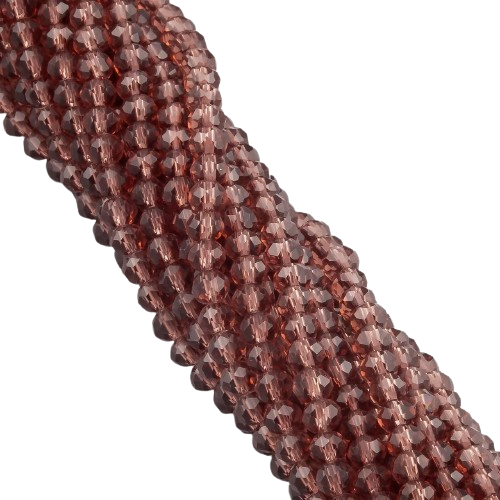 Бусины Swarovski огранки рондель 3,5х3 мм 34 см 124 шт. Сливовой/Прозрачный (БС3011а18)