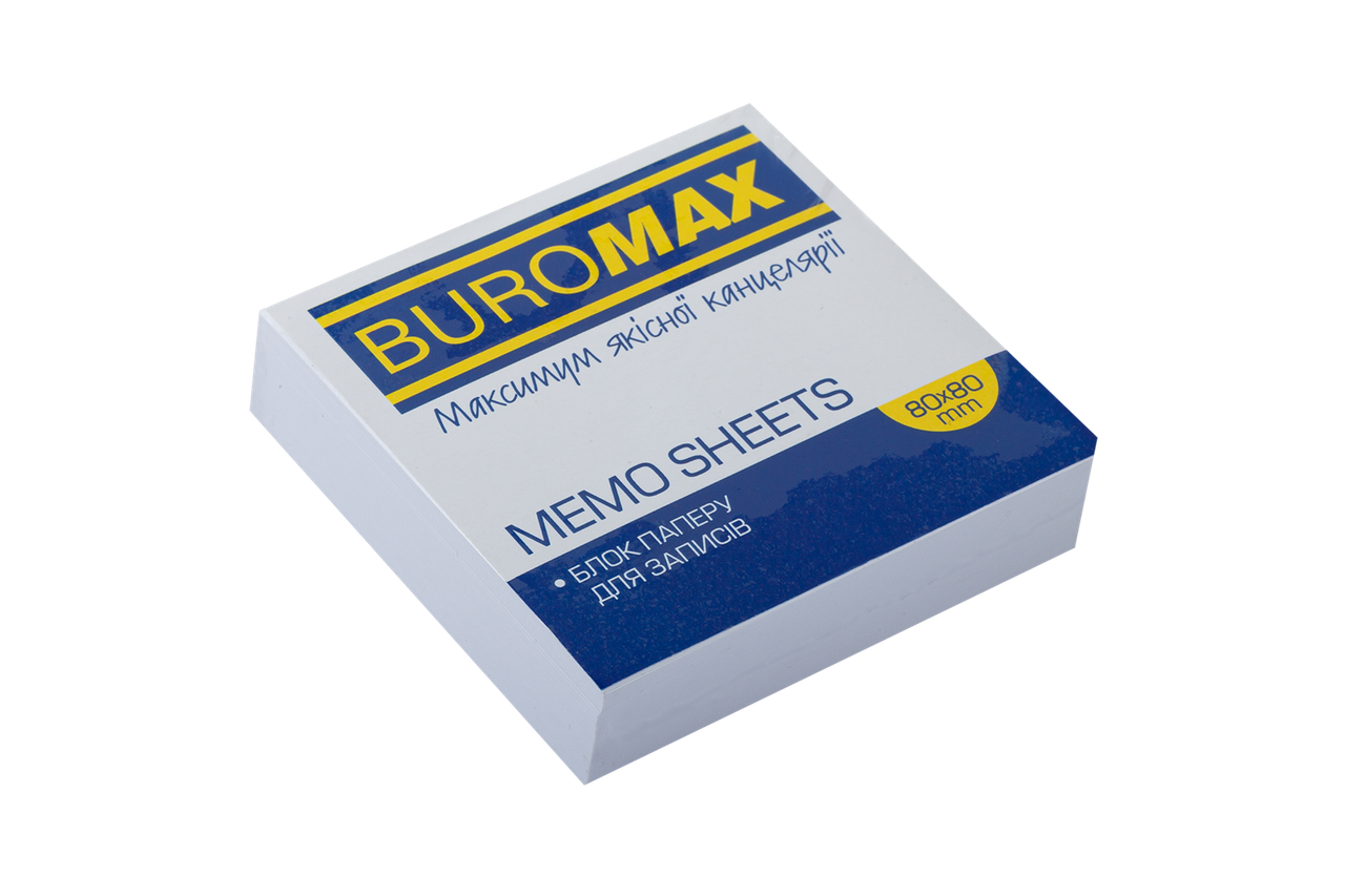 Папір для нотаток Buromax JOBMAX склеєний 90x90x30 мм Білий (BM.2208)