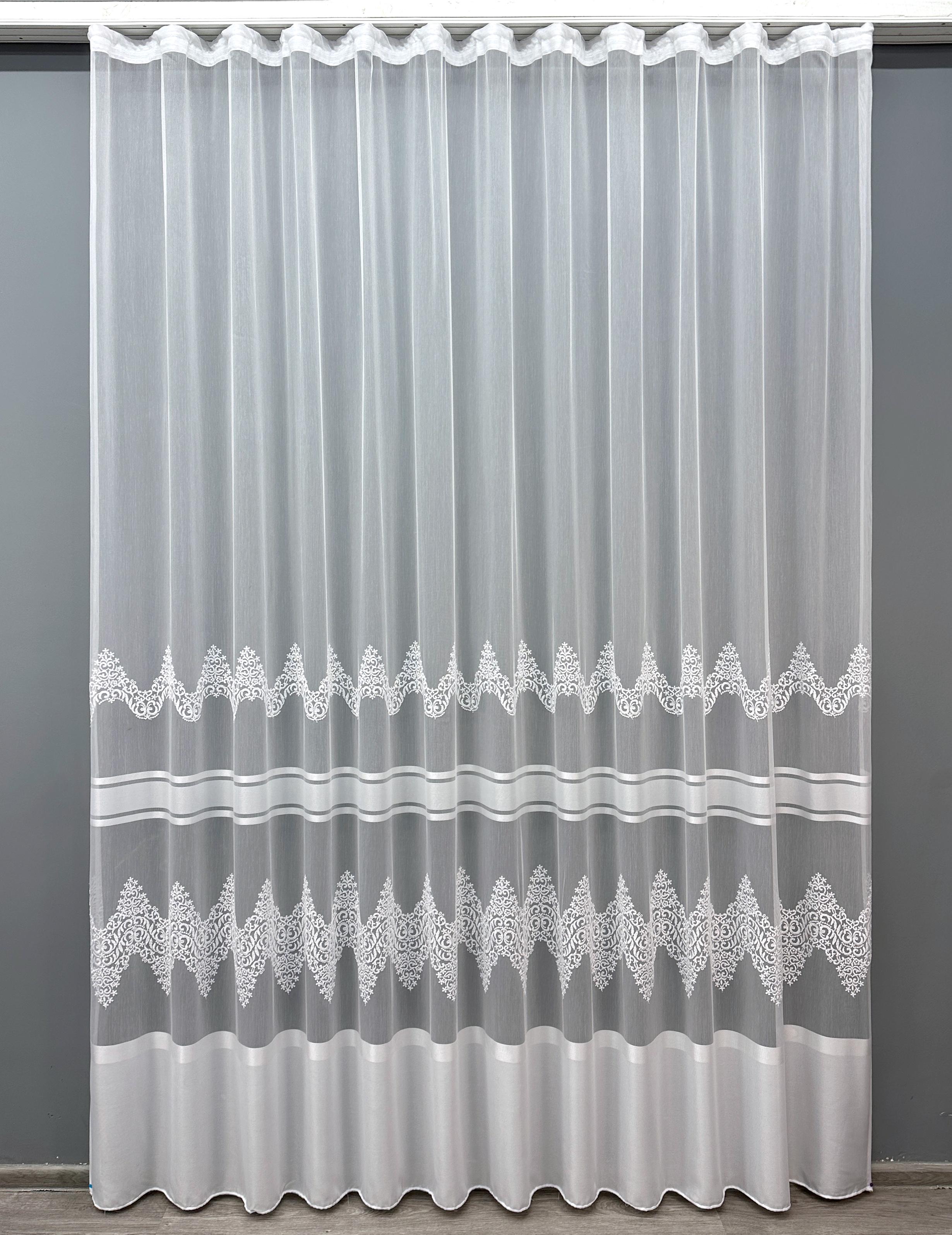 Тюль VR-Textil 1704т Бамбук с вышивкой и люрексом 300х270 см Белый (42-0703)