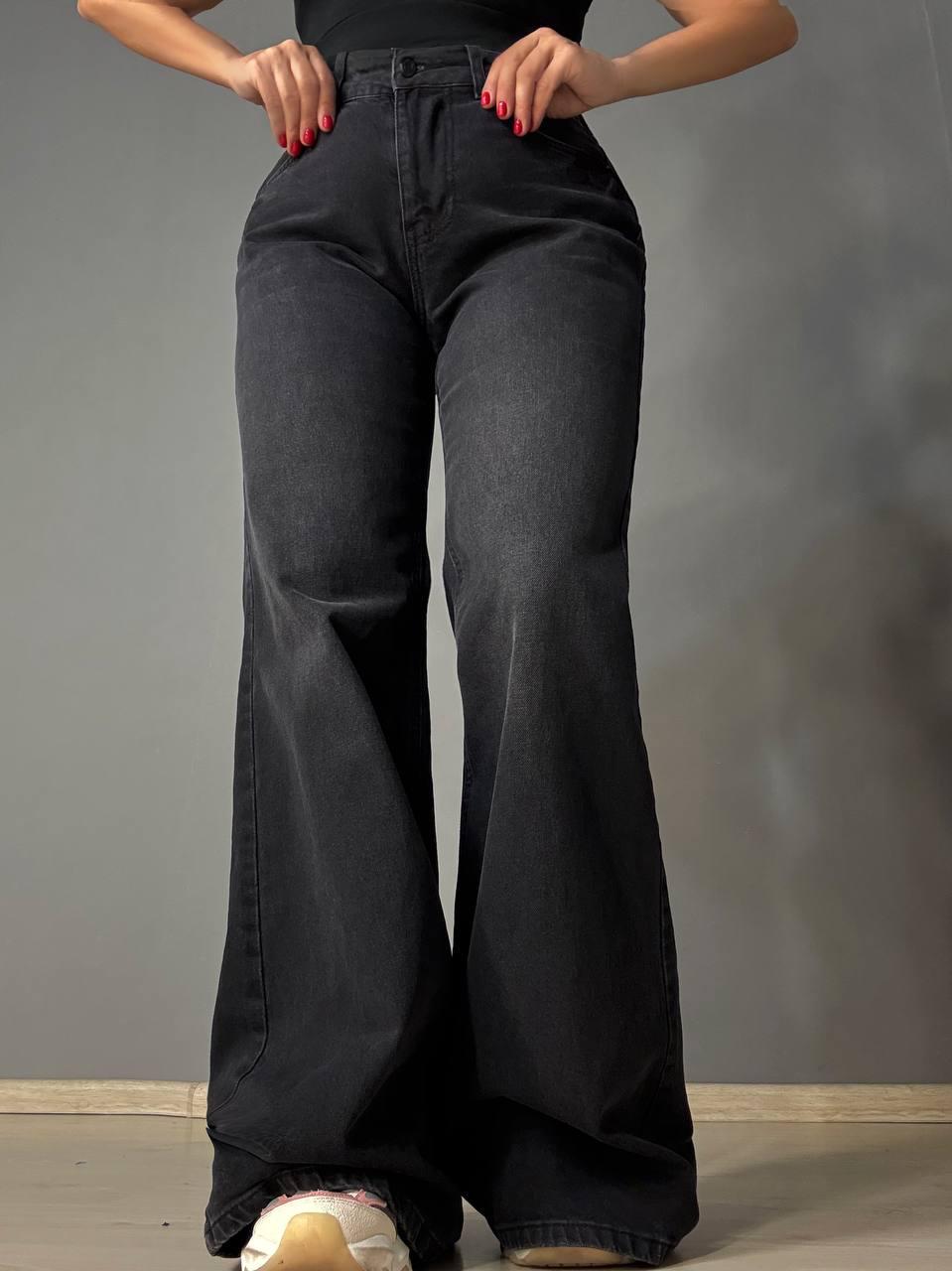 Джинсы женские Its Basic 3992-2 flare супер клеш широкие р. 36 Черный (5353)