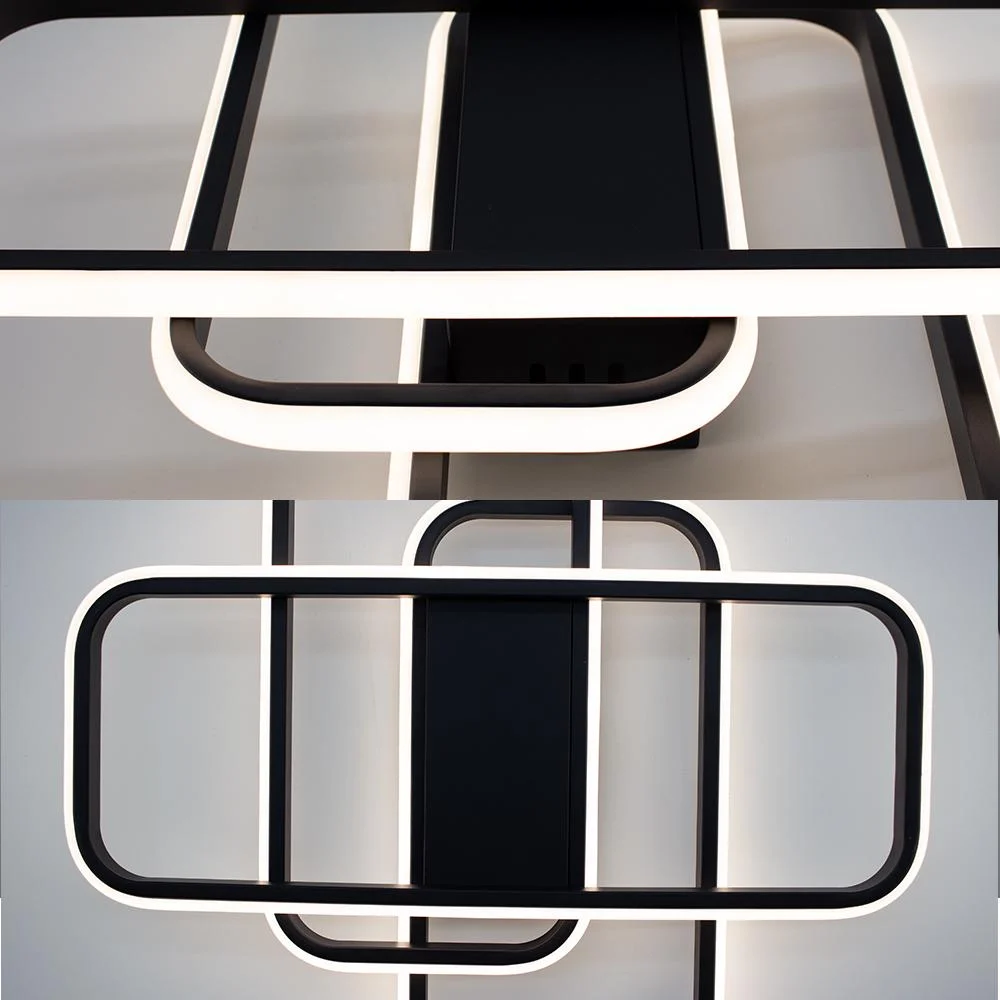 Люстра светодиодная ESLLSE SVEN 3SQ с пультом 90 Вт 635x478x75 мм Черный (10567) - фото 7 Люстра светодиодная ESLLSE SVEN 3SQ с пультом 90 Вт 635x478x75 мм Черный (10567) - фото 7