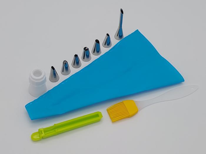 Мешок кондитерский многоразовый тканевый для крема с металлическими насадками 8 шт. (20187) - фото 2