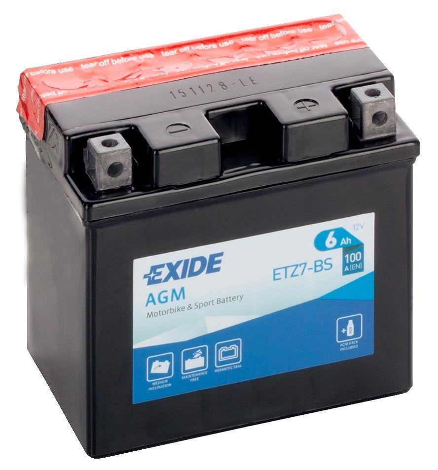 Акумулятор мото EXIDE AGM 6СТ-6 Ah АзЕ 12V 100А EN ETZ7-BS (90476)