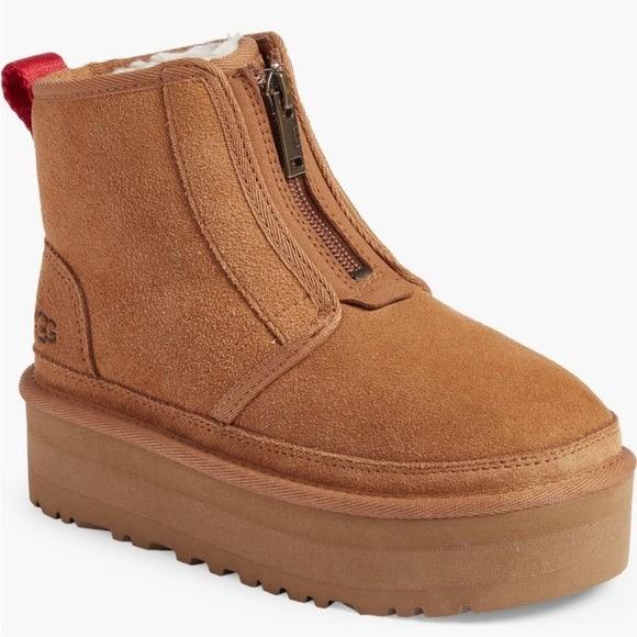 Уггі жіночі UGG Neumal Platform Zipper Chestnut р. 41 Помаранчевий (28054)