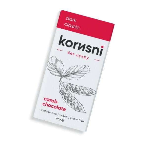 Шоколад черный korusni без сахара классический 90 г (2125956550) - фото 1