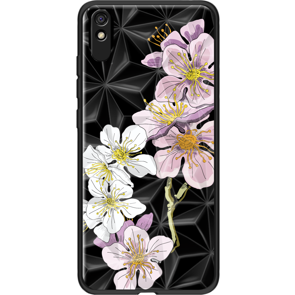 Чехол BoxFace Xiaomi Redmi 9A Cherry Blossom Черный силикон с призмой (40304-cc4-12345)