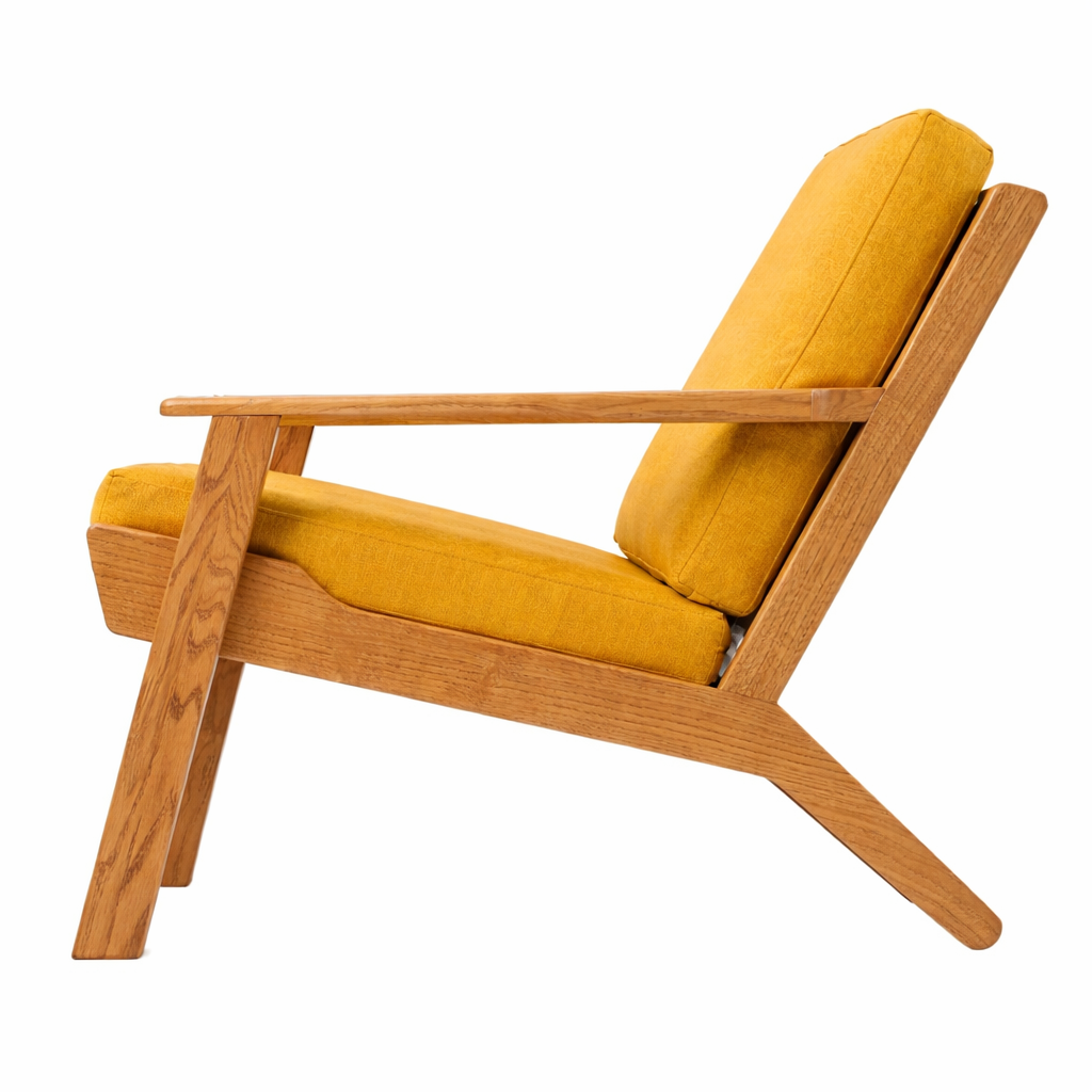 Крісло дизайнерське Hillwood Design із натурального дерева дуба Дублін Yellow