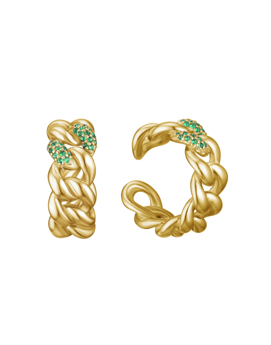 Каф Classic green жіночий RIMMART JEWELRY золотий One size