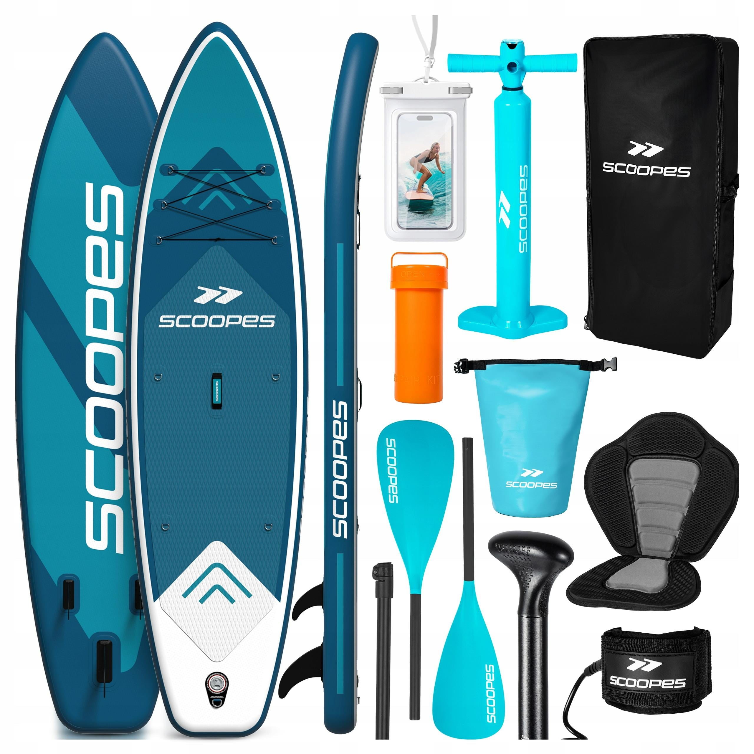 SUP-дошка надувна Scoopes Velo 320 320 см 2в1 з сидінням і веслом