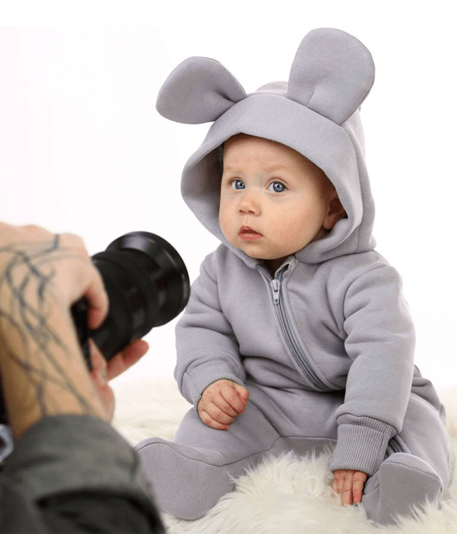 Комбинезон детский Bunny Box Микки с ушками триника утепленный р. 68 Серый (20302683) - фото 3 Комбинезон детский Bunny Box Микки с ушками триника утепленный р. 68 Серый (20302683) - фото 3