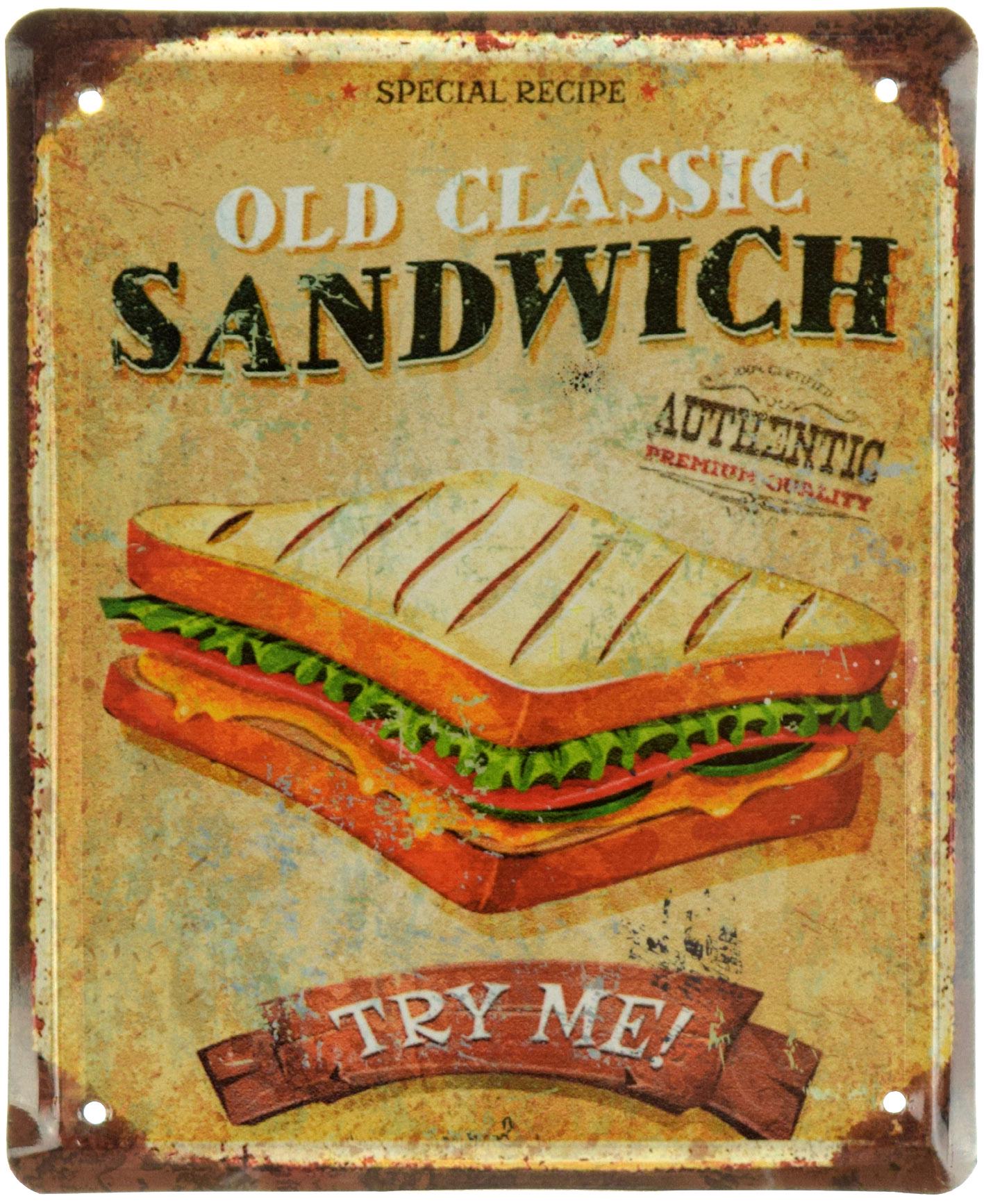 Табличка металлическая Сэндвич/Sandwich Try Me! 18x22 см