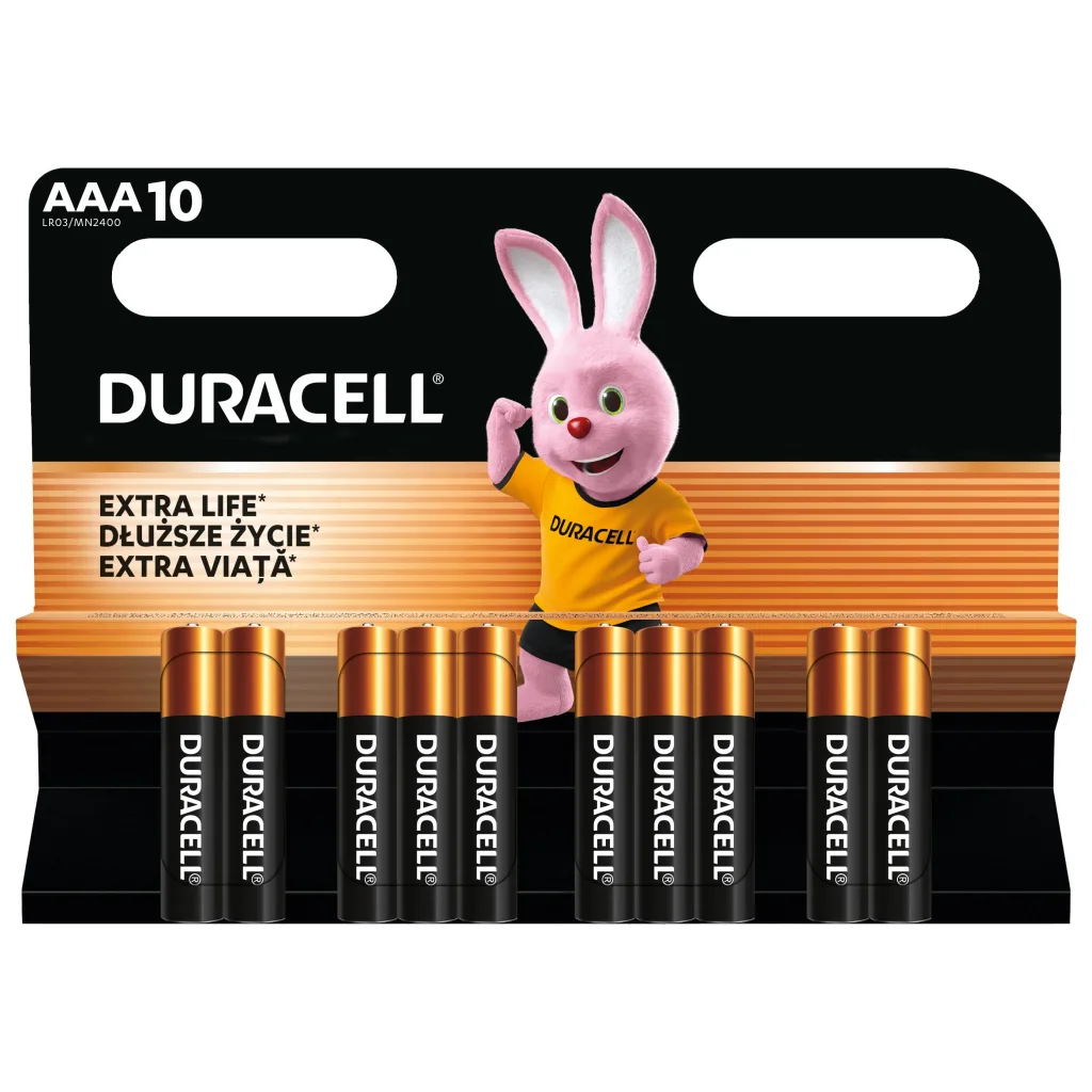 Комплект батарейок Duracell AAA лужні 10 шт. (5002509/5006462)