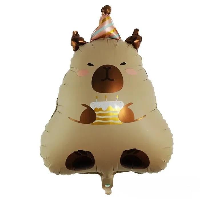 Шарик фольгированный Капибара день рождения 48,5x69 см (2966255316)