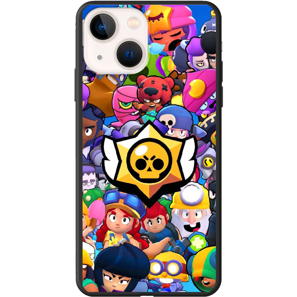 Чехол BoxFace iPhone 13 Brawl Stars Черный силикон (43370-up2389-43446)