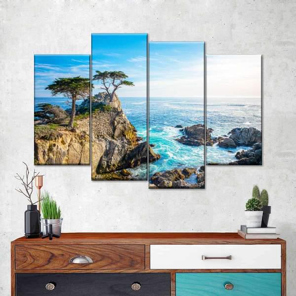 Модульная картина KIL Art Скалы у моря из четырех частей 129x90 см (M4_L_79)