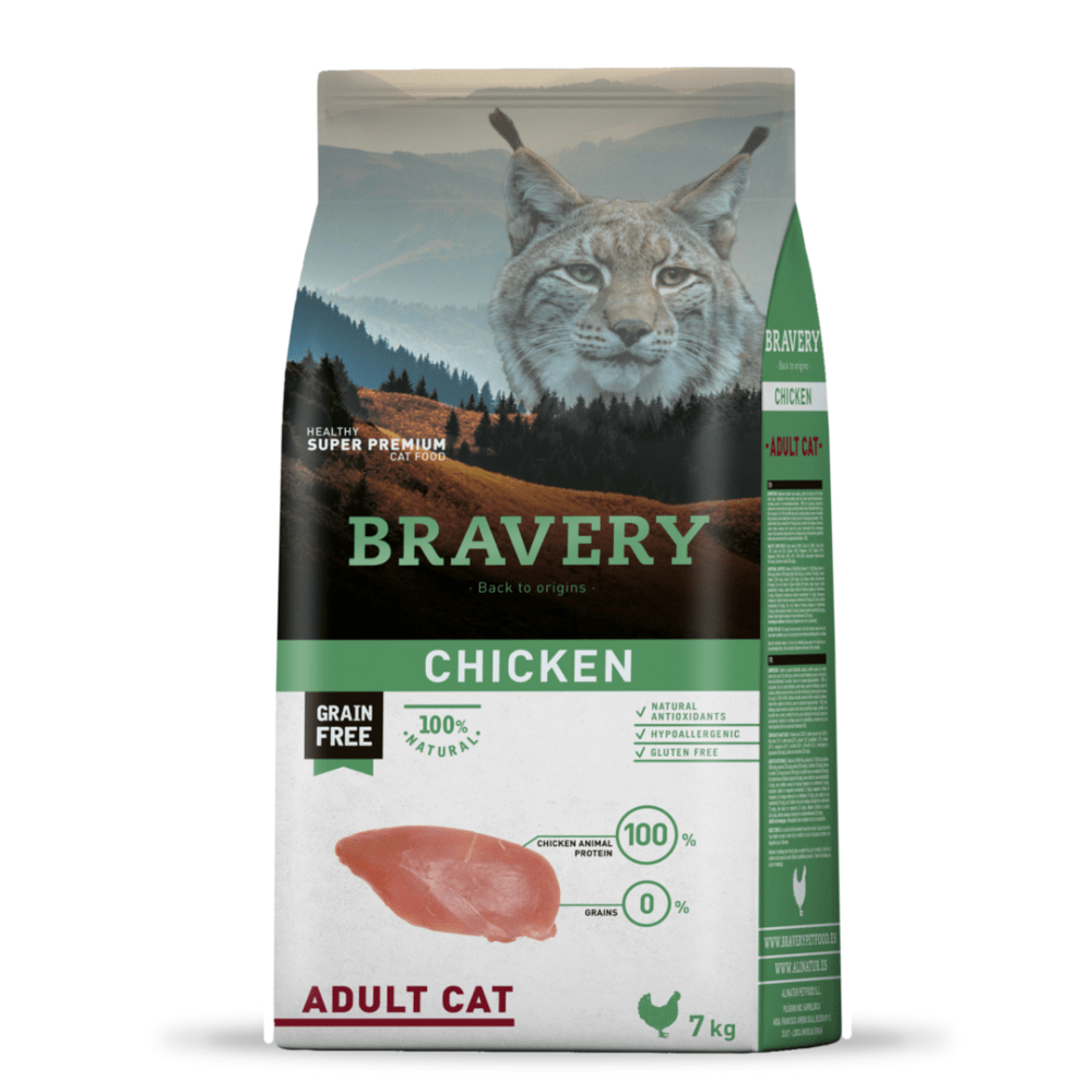 Корм сухий для котів Bravery Chicken Cat схильних до алергії з куркою 7 кг - фото 1 Корм сухий для котів Bravery Chicken Cat схильних до алергії з куркою 7 кг - фото 1