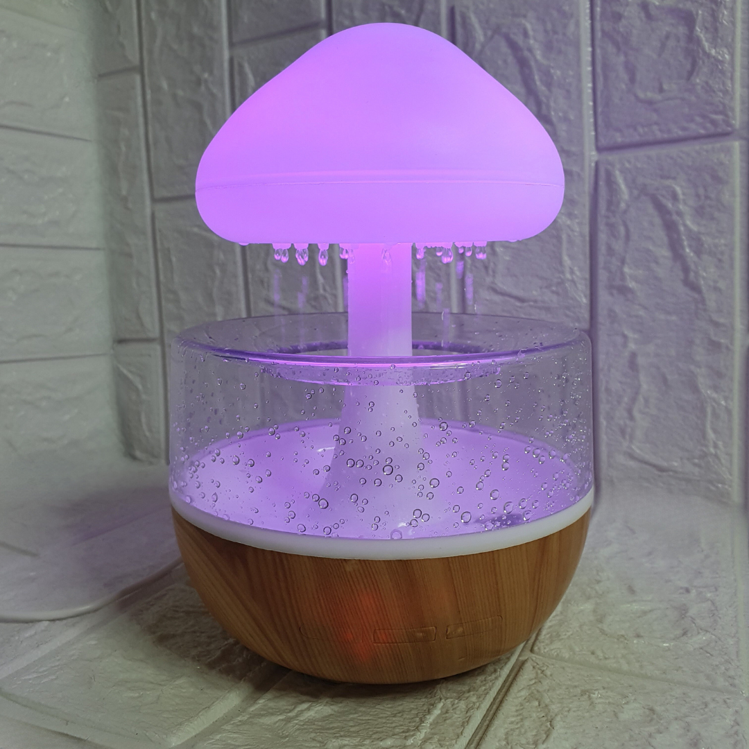 Увлажнитель воздуха ночник Rain Humidifier Гриб настольный с подсветкой (HUM-24) - фото 7