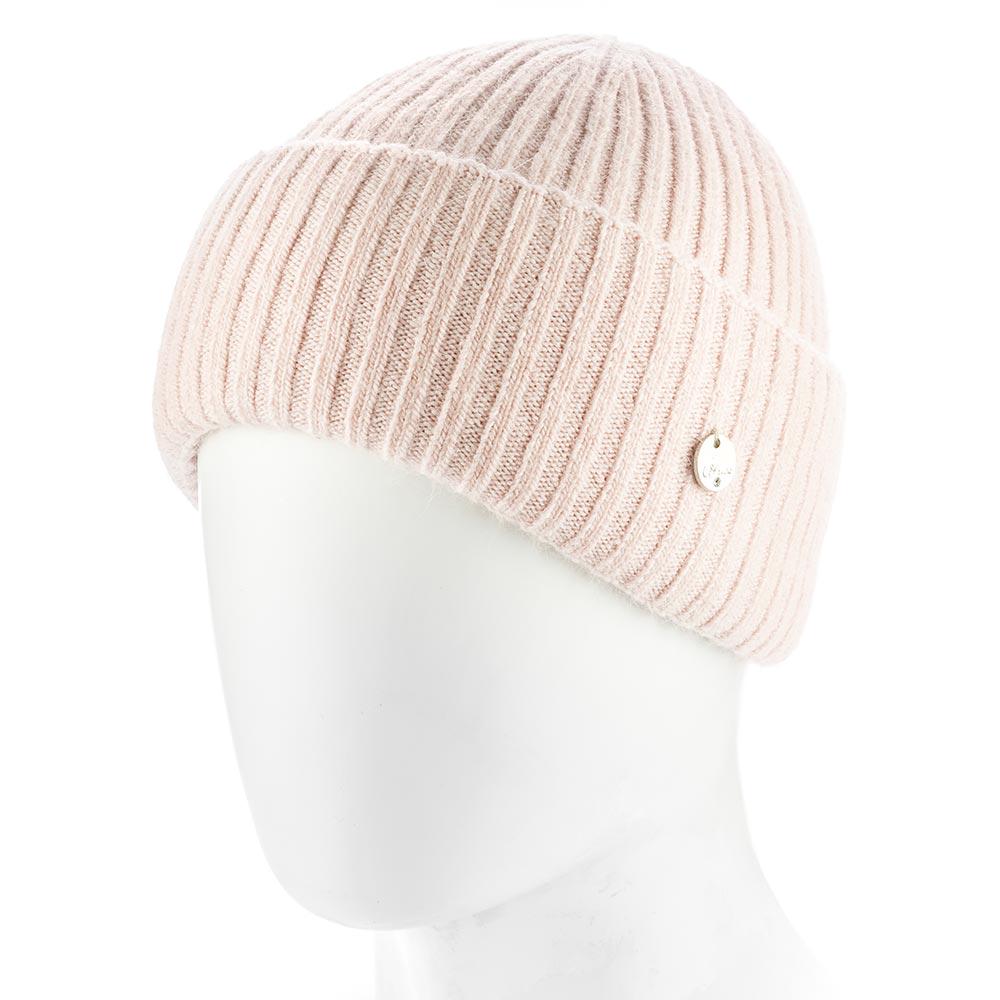 Шапка женская ангоровая зимняя Atrics WH895 в широкий рубчик с двойным отворотом утепленная флисом Светлый пудровый - фото 1 Шапка женская ангоровая зимняя Atrics WH895 в широкий рубчик с двойным отворотом утепленная флисом Светлый пудровый - фото 1