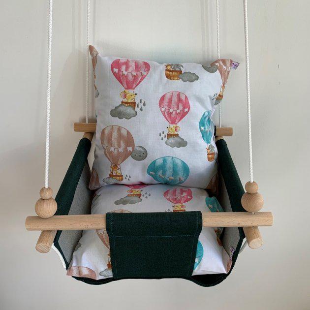 Дитяча гойдалка Infancy Повітряна куля Темно-зелений (9676996) - фото 3 Дитяча гойдалка Infancy Повітряна куля Темно-зелений (9676996) - фото 3