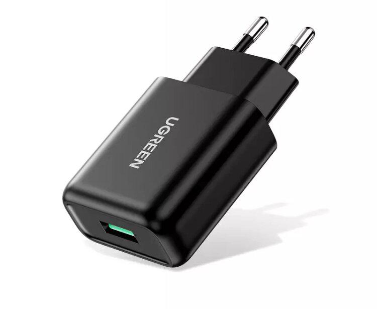 Зарядное устройство сетевое UGREEN CD122 USB QC 18W Fast Charger Black (70273)