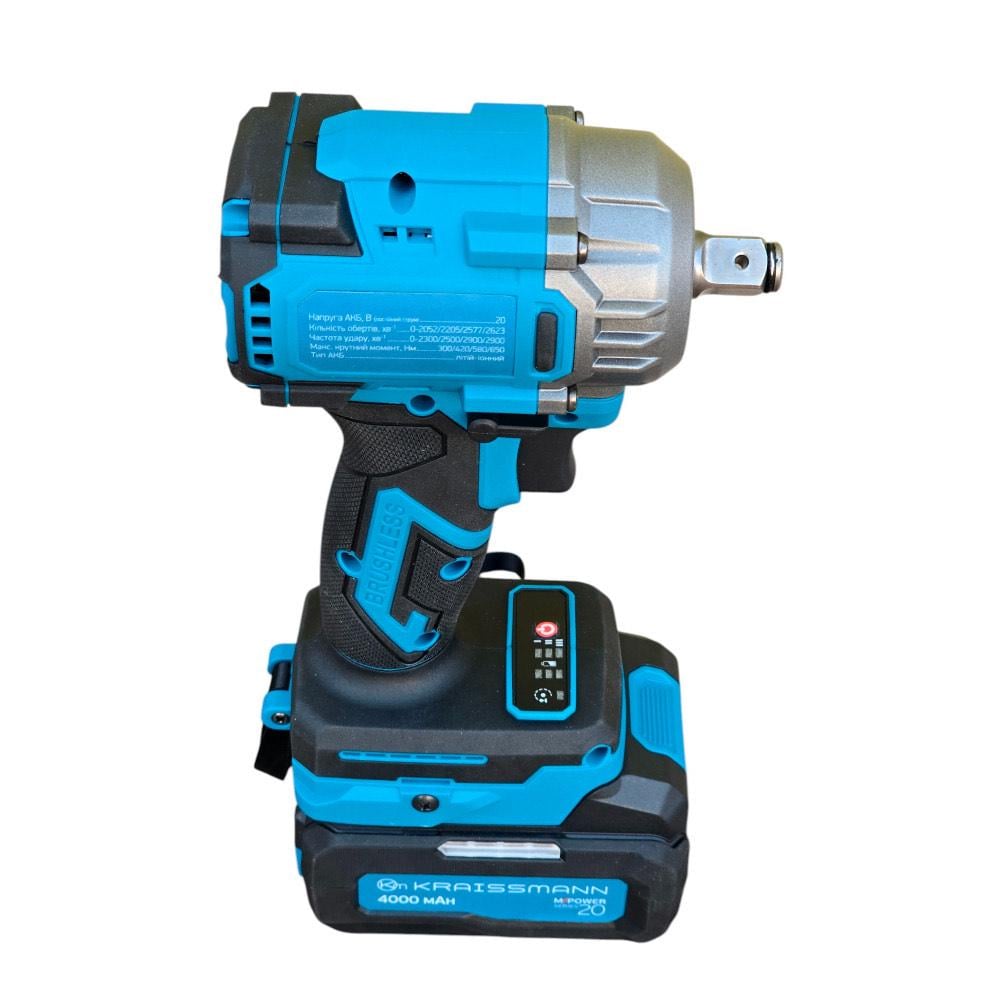 Гайковерт ударний акумуляторний KRAISSMANN 1103 ASS-BL 20/2 MP 2хАКБ (30116808)