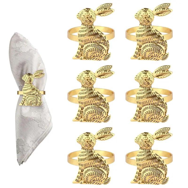 Кільця для сервірування Кролик Великодній 6 шт. Золотий - фото 2 Кільця для сервірування Кролик Великодній 6 шт. Золотий - фото 2