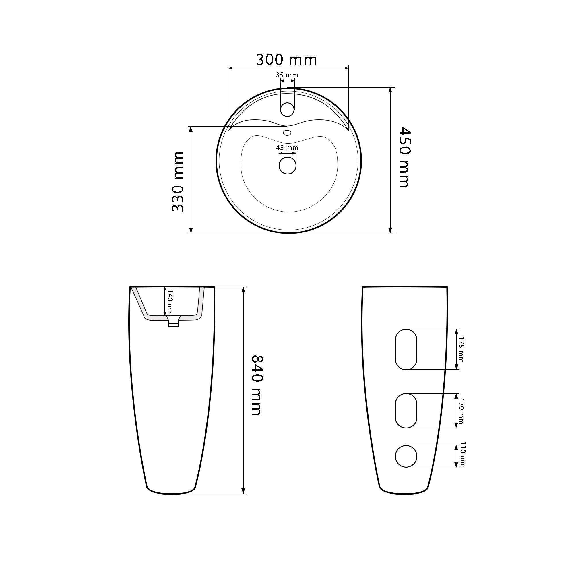 Умивальник Vbi Agriento підлоговий Black glossy (Vbi-019005) - фото 5 Умивальник Vbi Agriento підлоговий Black glossy (Vbi-019005) - фото 5