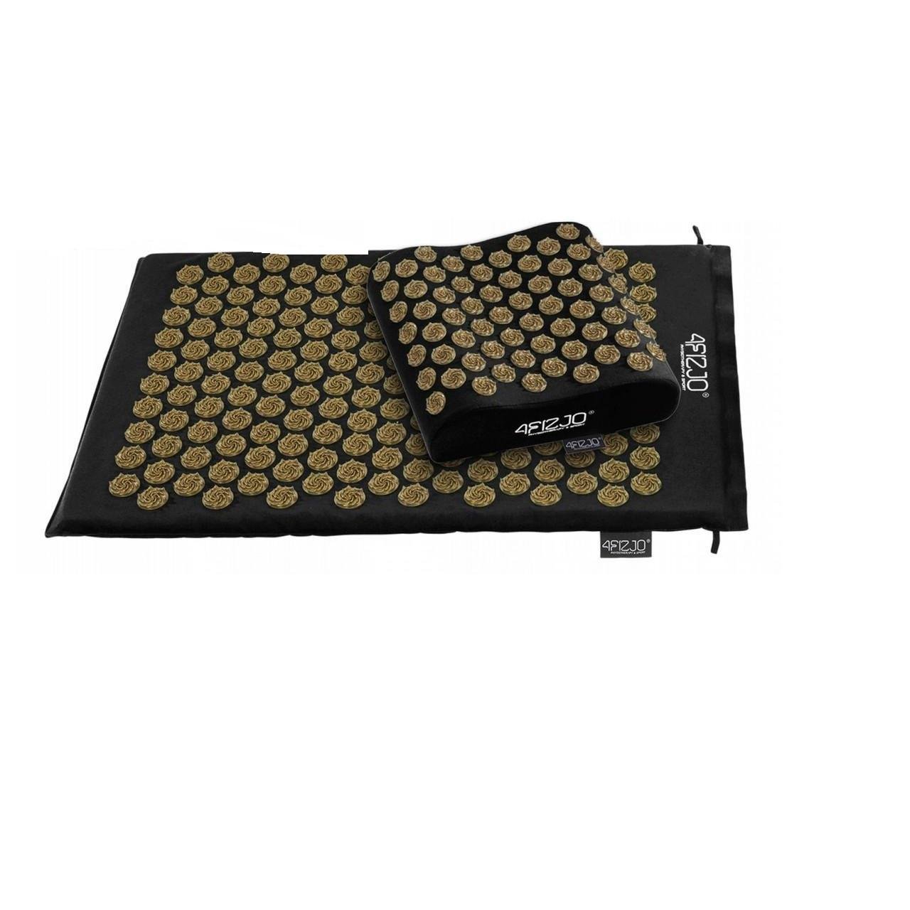 Коврик акупунктурный с подушкой 4fizjo Ergo Mat Аппликатор Кузнецова Black/Gold (P-5907739313881)