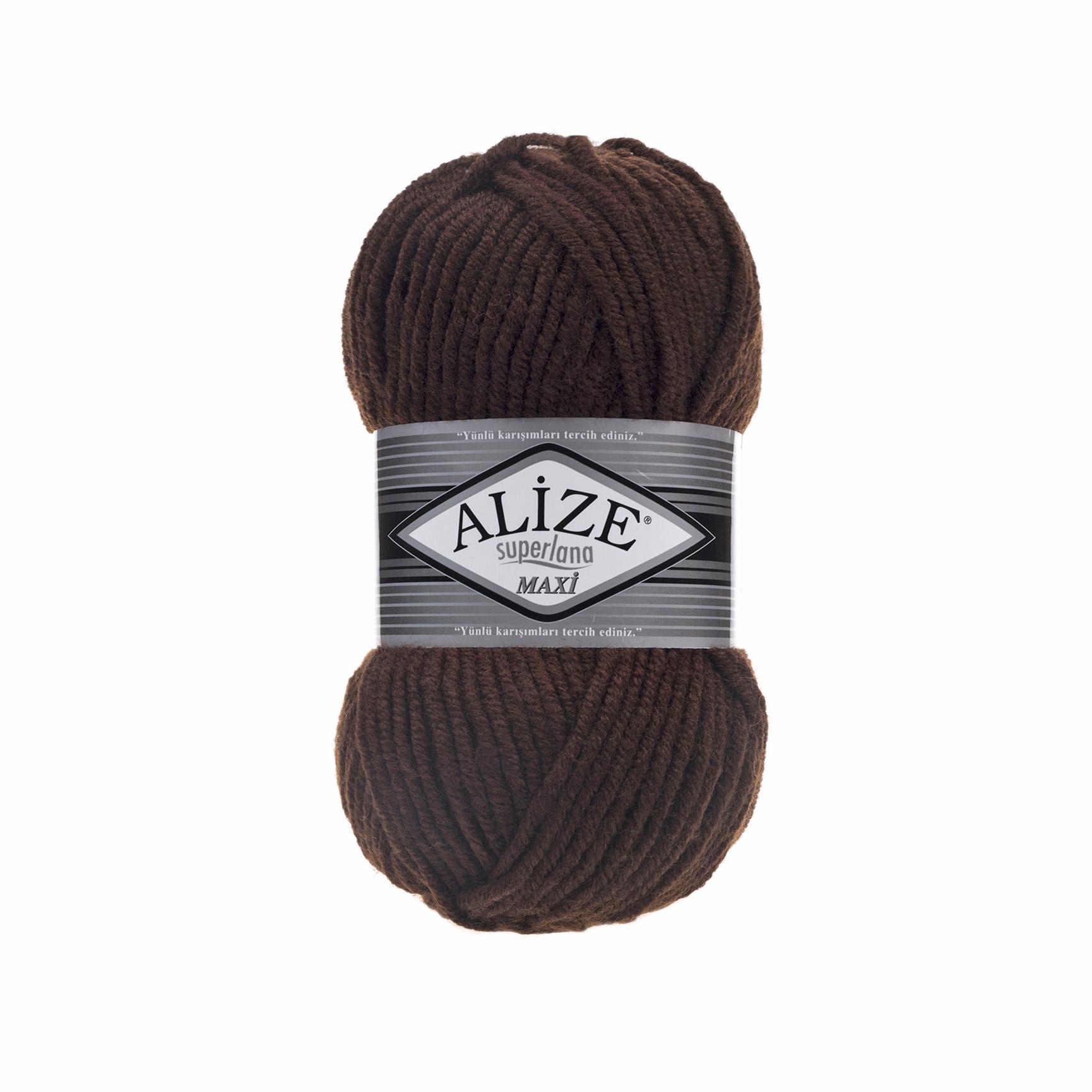 Пряжа Alize Superlana Maxi 26 Коричневый (6526)
