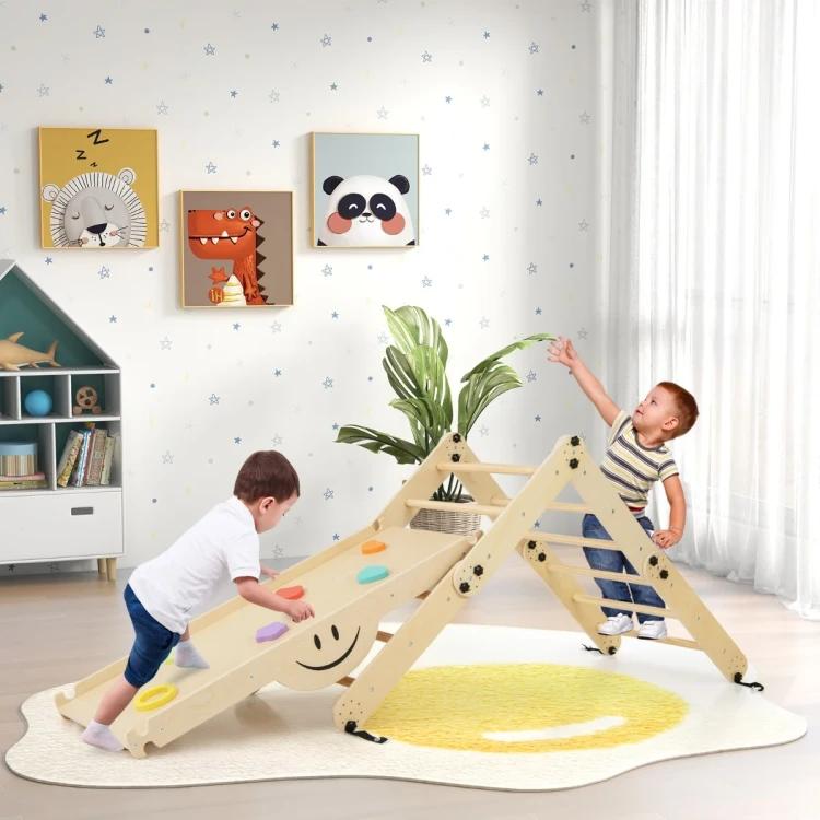 Комплекс лазальный детский Монтессори Натуральное дерево (COSTWAY-KIDS-0834)