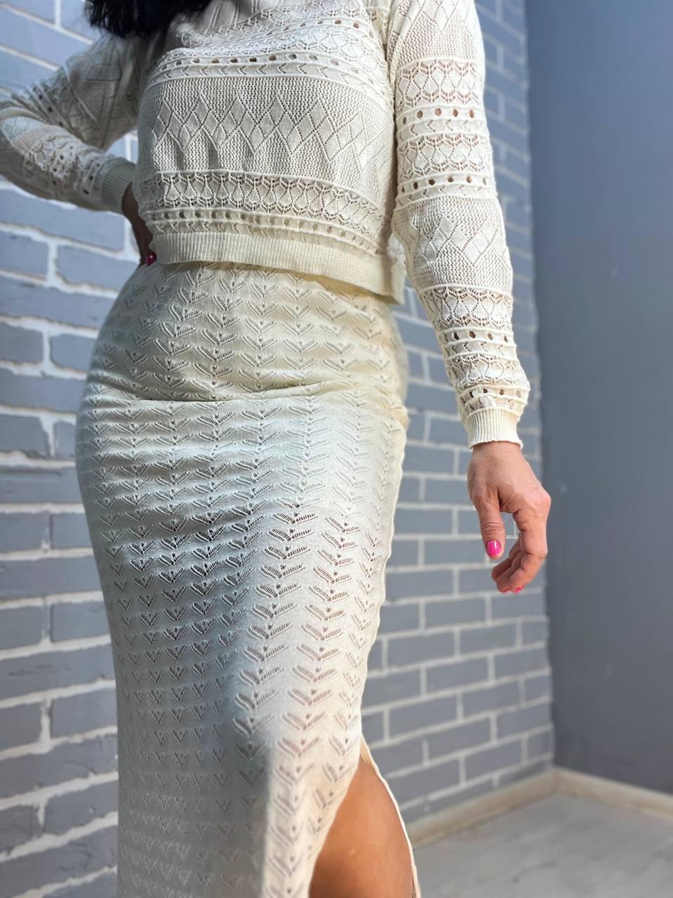 Костюм жіночий Mintas 2414-2416 спідниця та реглан OS Молочний (2058) - фото 7 Костюм жіночий Mintas 2414-2416 спідниця та реглан OS Молочний (2058) - фото 7