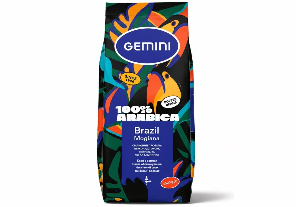 Кава в зернах Gemini Brazil Mogiana 1 кг (8)