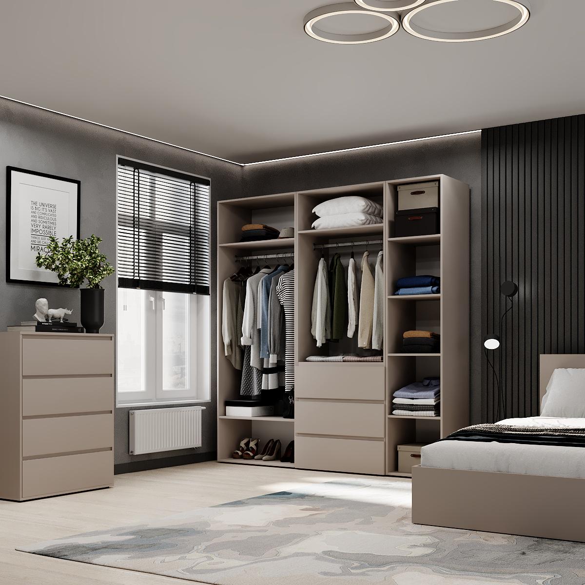 Шкаф распашной комбинированный ART IN HEAD №4 Light 2000x500x2200 мм Кашемир (GALTK0414000000) - фото 4 Шкаф распашной комбинированный ART IN HEAD №4 Light 2000x500x2200 мм Кашемир (GALTK0414000000) - фото 4