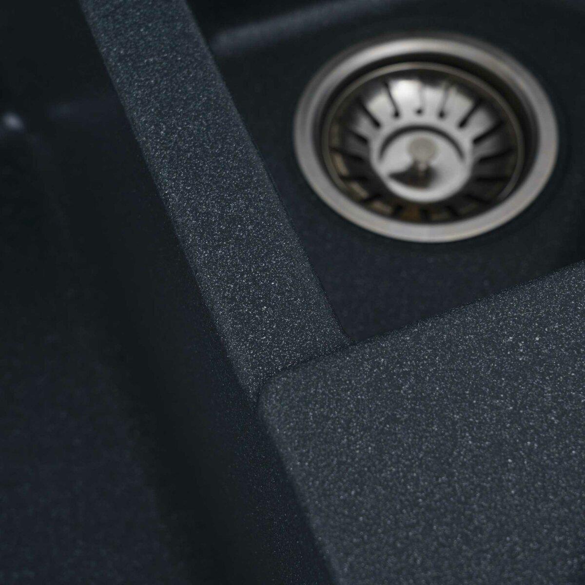 Мойка для кухни гранитная Platinum 9950 PANDORA Карбон матовый (9950-32) - фото 4