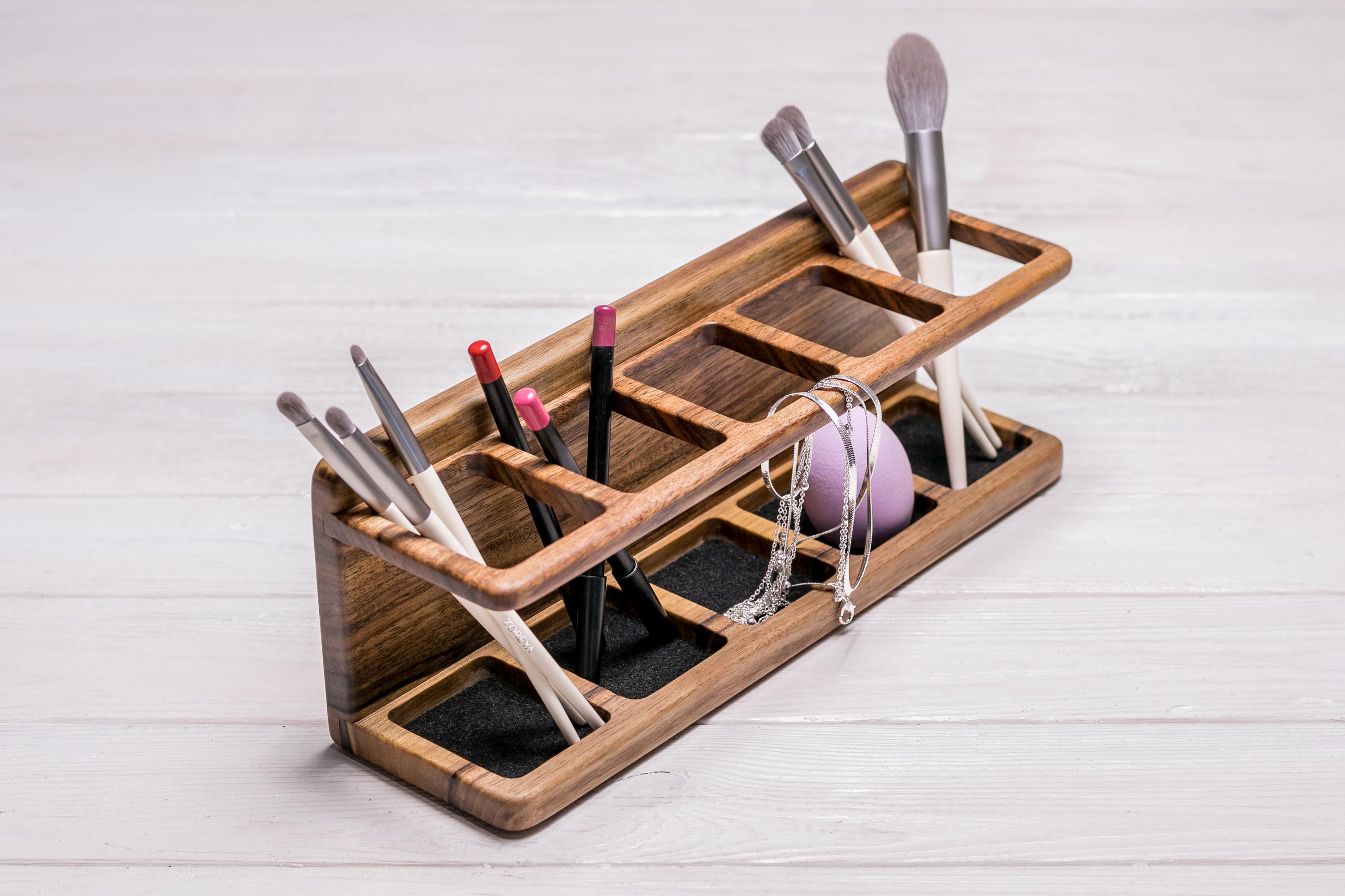 Настольный органайзер-аксессуар EcoWalnut для косметики Make-up (EW-28.4) - фото 3 Настольный органайзер-аксессуар EcoWalnut для косметики Make-up (EW-28.4) - фото 3