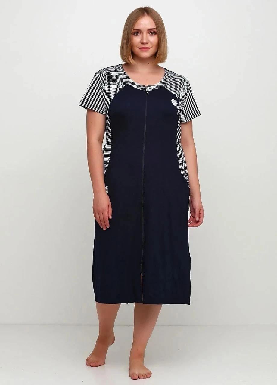 Халат Romeo Life вискоза 2XL Темно-синий (7165-B-2XL)