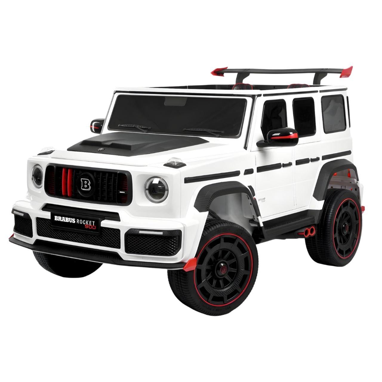 Детский электромобиль полноприводный M6404EBLR-124V 4WD/24V 8AH/пульт 2.4G/колеса EVA/кожаное сиденье/Bluetooth Белый (37997828)