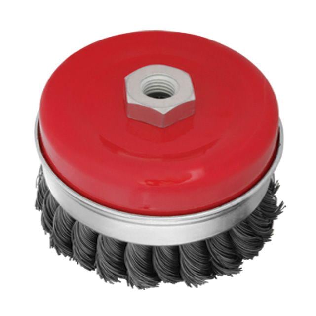 Щетка чашечная 100 мм M14 витая проволока покрыта латунью для КШМ 8500 об/мин