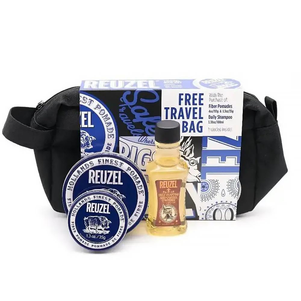 Мужской набор для ухода Reuzel Fiber Holiday Travel Bag (850031020009)