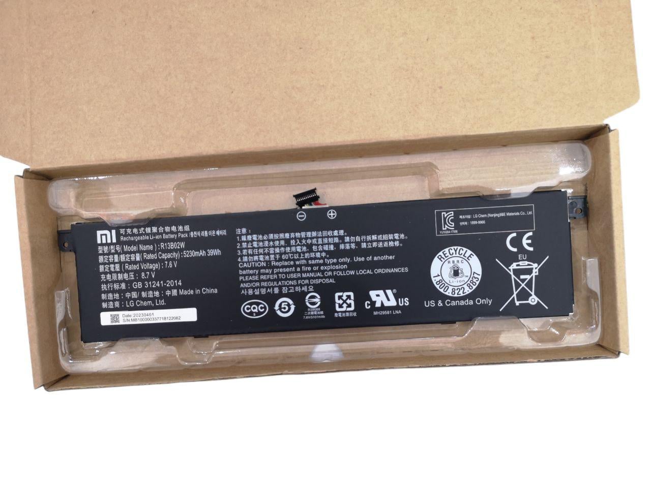 Аккумулятор для Xiaomi Mi Book Air 13,3 161301-01/07/CN/FB/FC/A/R13B01W/R13B02W 5230 mAh 39Wh (23690574)