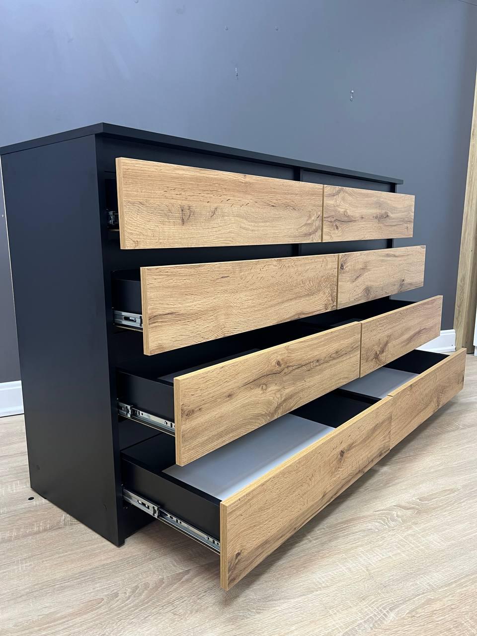 Комод Сідней 8 шухляд 860х1404х410 мм Дуб Аппалачі/Чорний - фото 5 Комод Сідней 8 шухляд 860х1404х410 мм Дуб Аппалачі/Чорний - фото 5