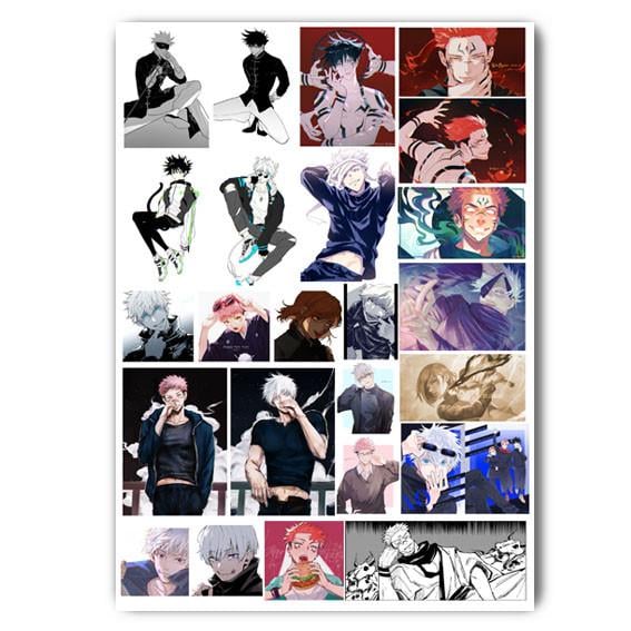 Стикеры наклейки аниме Магическая битва Jujutsu Kaisen А3 лист (stik_088)